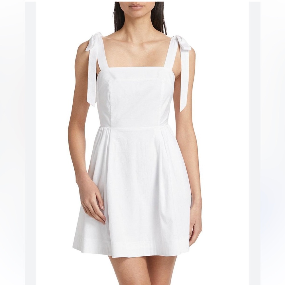 White tie strap mini dress by “if only studio”